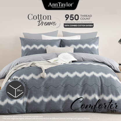 Ann Taylor Cotton Dream Comforter Set -  100% Combed Cotton Sateen  (Queen/King)