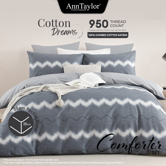 Ann Taylor Cotton Dream Comforter Set -  100% Combed Cotton Sateen  (Queen/King)