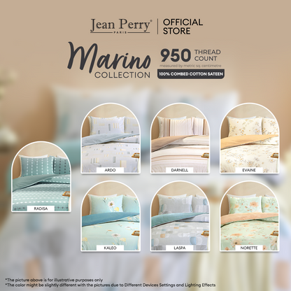 Jean Perry Marino Quilt Cover Set - 100% Combed Cotton Sateen 950TC (Queen/King) B6