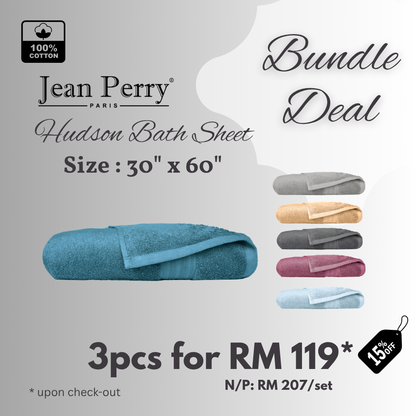[BUNDLE DEALS] JEAN PERRY HUDSON BATH SHEET 30"X60" RM119/SET