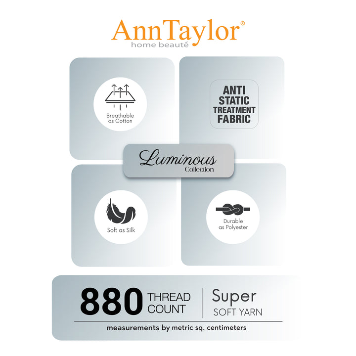 Ann Taylor Luminous Fitted Bedsheet Set - Super Soft Yarn 880TC