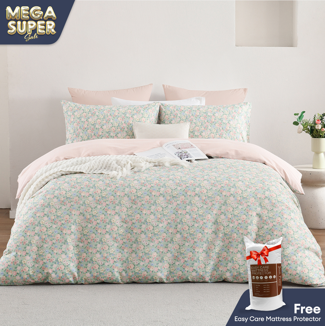 Ann Taylor Cotton Dream Fitted Bedsheet Set -  100% Combed Cotton Sateen  (Queen/King)