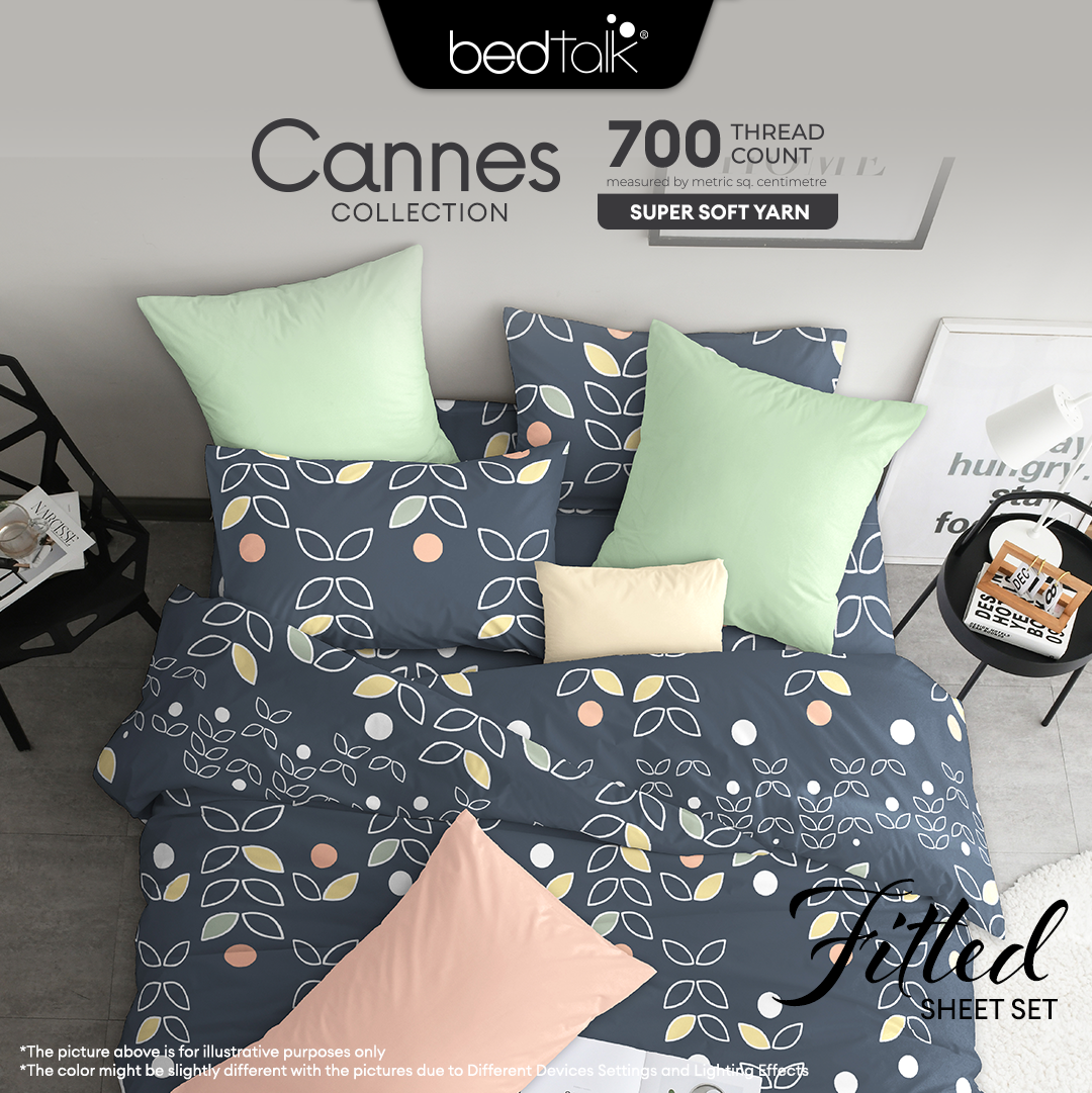 Bedtalk Cannes Collection Fitted Bedsheet Set - Super Soft Yarn  700TC