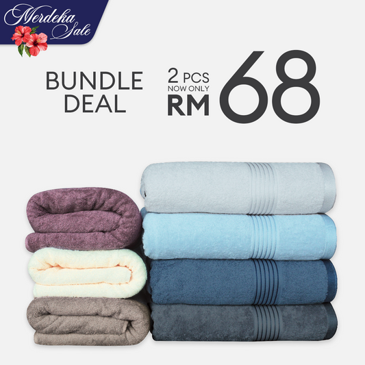 [MERDEKA BUNDLE DEAL] Jean Perry Manhattan Bath Towel 2 @ RM68 - 100% cotton