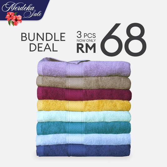 [MERDEKA BUNDLE DEAL] Novelle Authentic Bath Towel 3 @ RM68 - 100% cotton