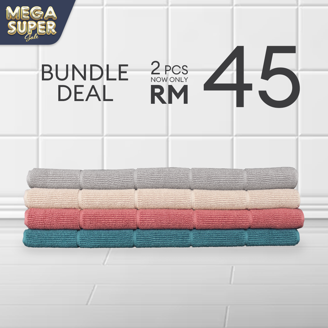 [BUNDLE DEAL 2@RM45] Niki Cains Emery Towelling Mat - 100% Cotton