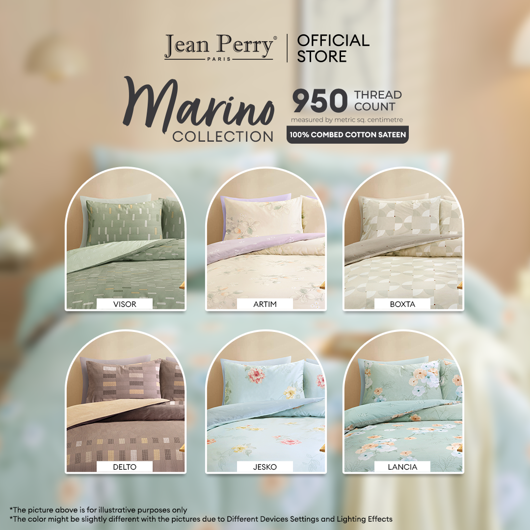 Jean Perry Marino Comforter Set - 100% Combed Cotton Sateen 950TC (Queen/King) B4 B5