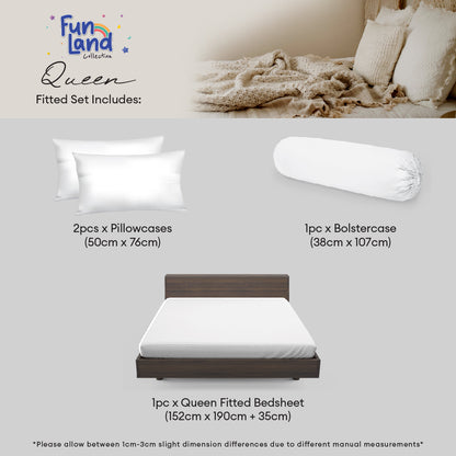 Novelle Fun Land Fitted Bedsheet Set - Cotton Non-Iron (Single/Super Single/Queen) B2