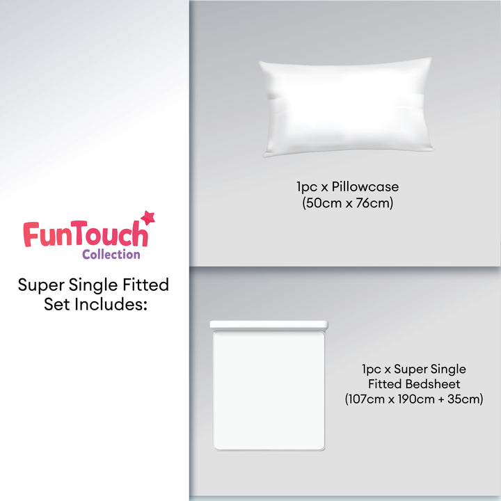 Novelle Fun Touch Fitted Bedsheet Set - Cotton Non-Iron_780TC (35cm)