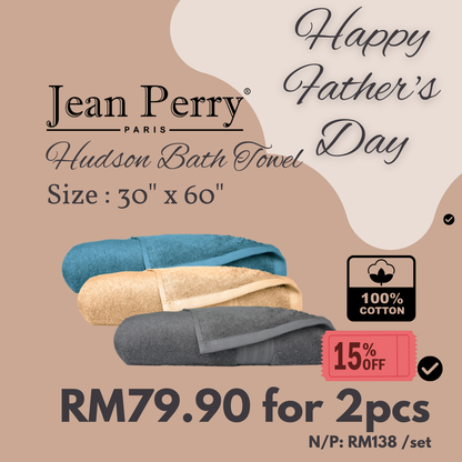 [Bundle Deal] Jean Perry Hudson Bath Towel (2pcs) 30" x 60" RM79.90