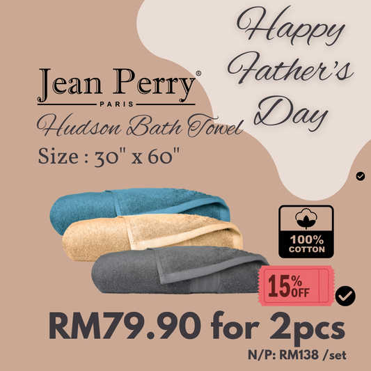 [Bundle Deal] Jean Perry Hudson Bath Towel (2pcs) 30" x 60" RM79.90