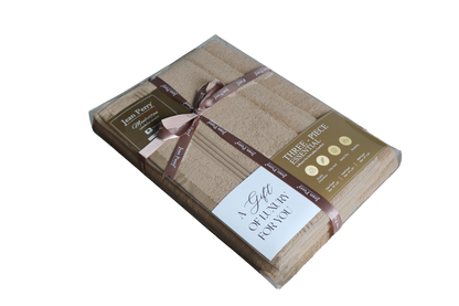 Jean Perry Essential Cotton Towel set (3PCS SET)- Bath Towel, Hand Towel, Face Towel - 100% Cotton