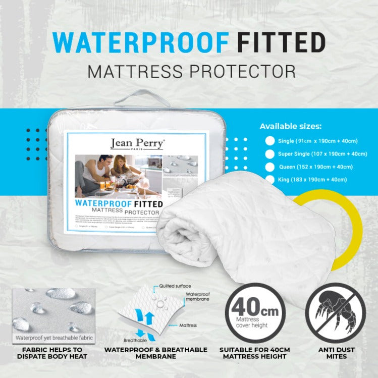 Jean Perry Waterproof Fitted Mattress Protector