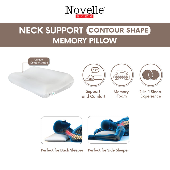 Novelle Neck Support Contour Shape Memory Pillow