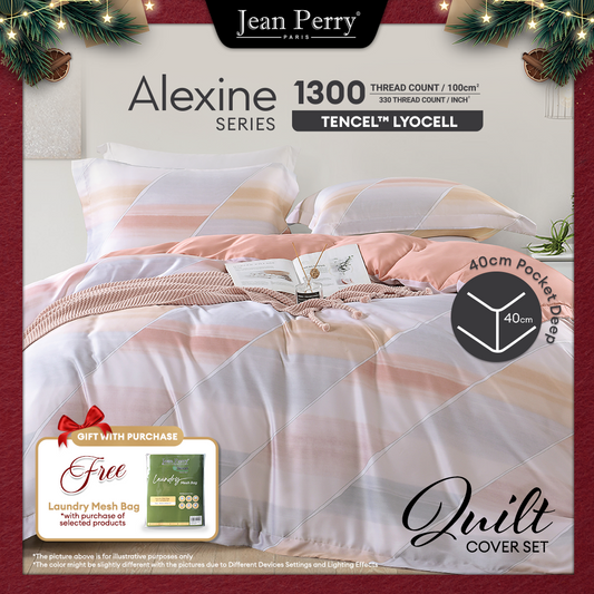 Jean Perry Alexine Quilt Cover Set - 100% TENCEL™  1200TC (Queen/King/Super King) B6