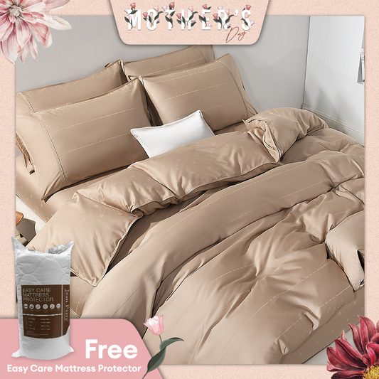 [MOTHER'S DAY] Jean Perry Clino Quilt Cover Set + Jean Perry Easy Care Mattress Protector