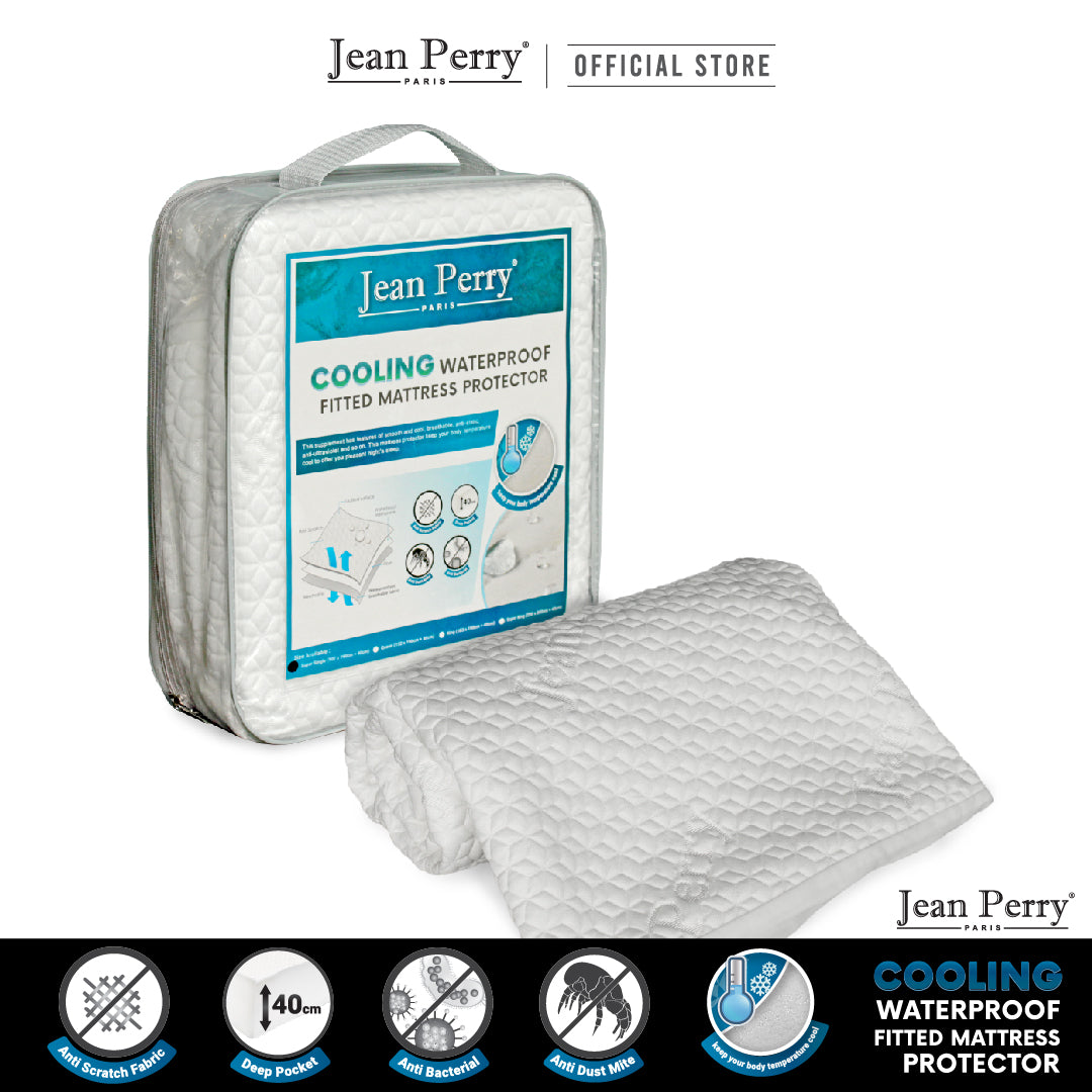 Jean Perry Cooling Waterproof Fitted Mattress Protector - 40cm