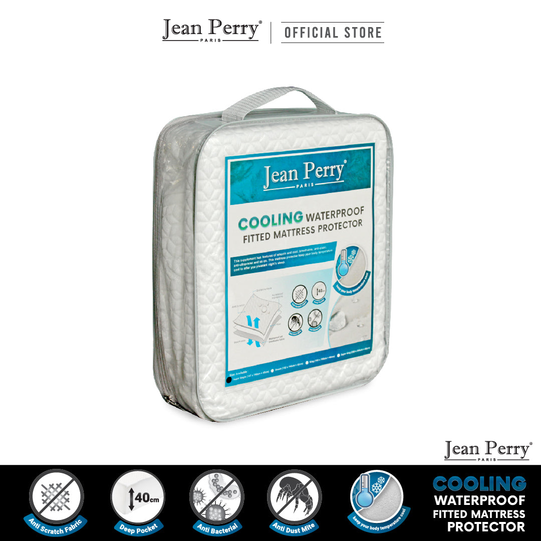 Jean Perry Cooling Waterproof Fitted Mattress Protector - 40cm