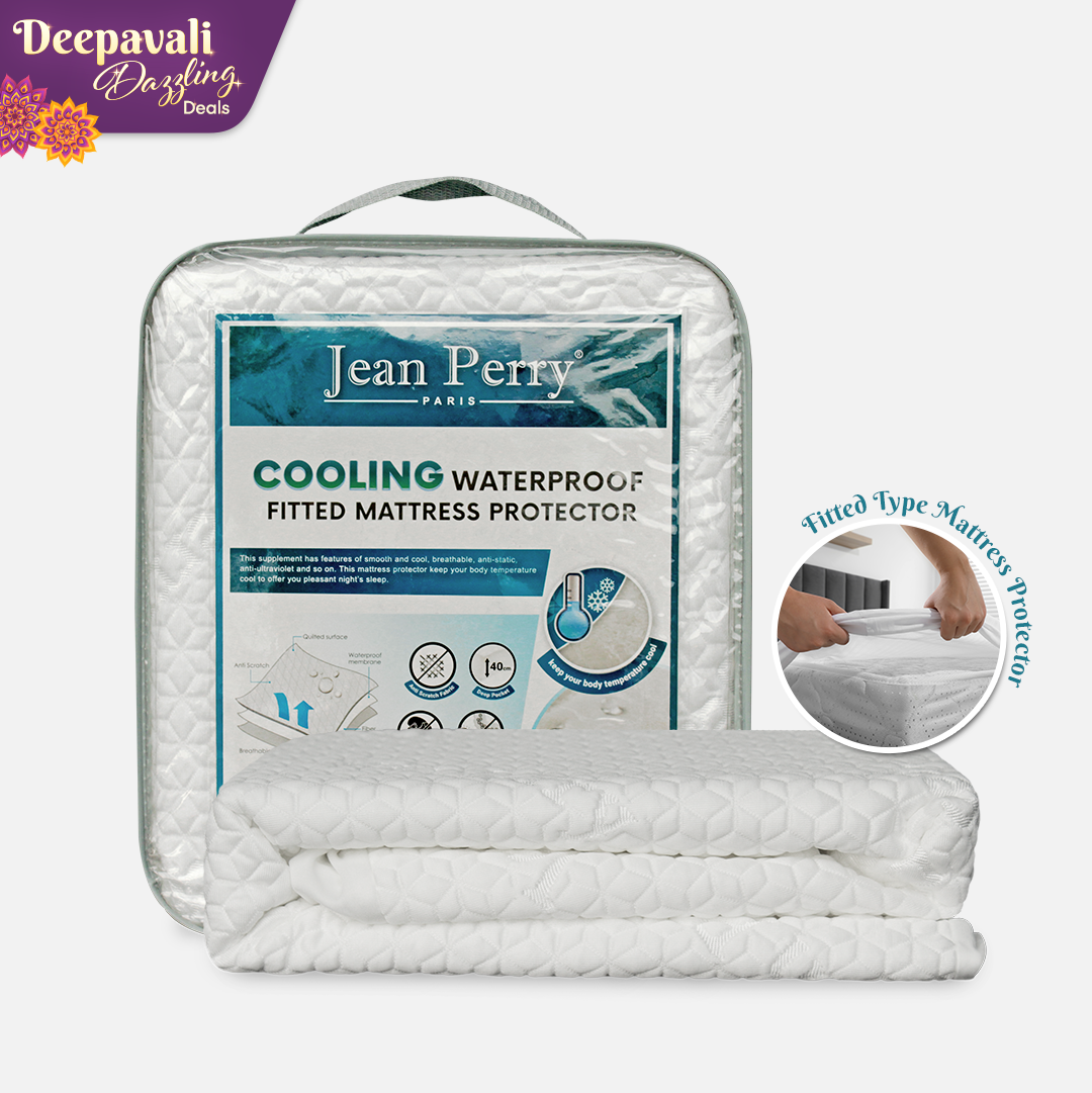 Jean Perry Cooling Waterproof Fitted Mattress Protector - 40cm