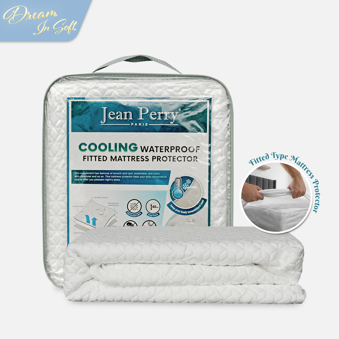 Jean Perry Cooling Waterproof Fitted Mattress Protector - 40cm