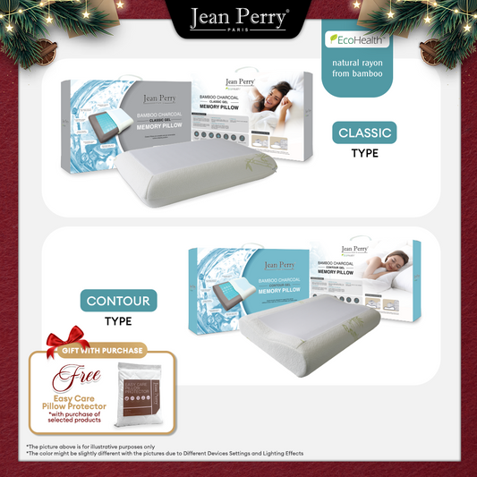 Jean Perry Eco-Health Bamboo Charcoal Gel Memory Pillow - (Classic / Contour)