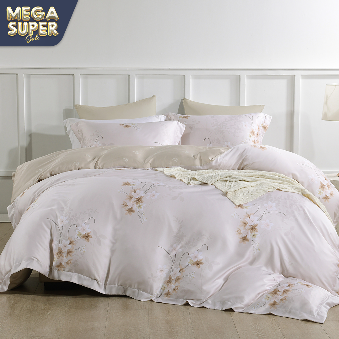 Jean Perry EcoSilk® Cascia Quilt Cover Set - 100% Natural Plant Fiber 1200TC (Queen/ King)