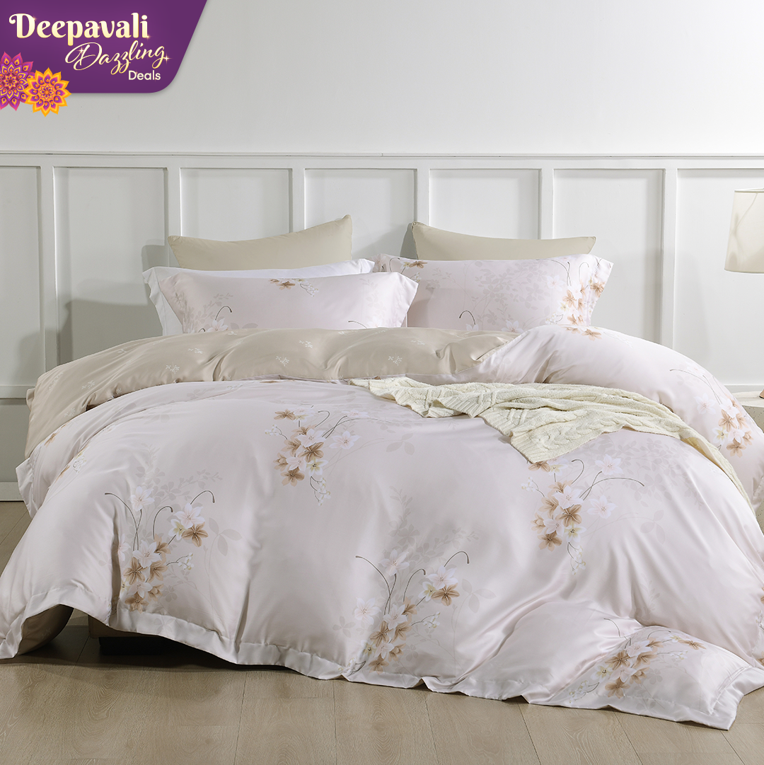 Jean Perry EcoSilk® Cascia Quilt Cover Set - 100% Natural Plant Fiber 1200TC (Queen/ King)