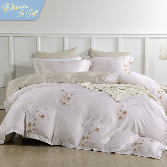 Jean Perry EcoSilk® Cascia Quilt Cover Set - 100% Natural Plant Fiber 1200TC (Queen/ King)