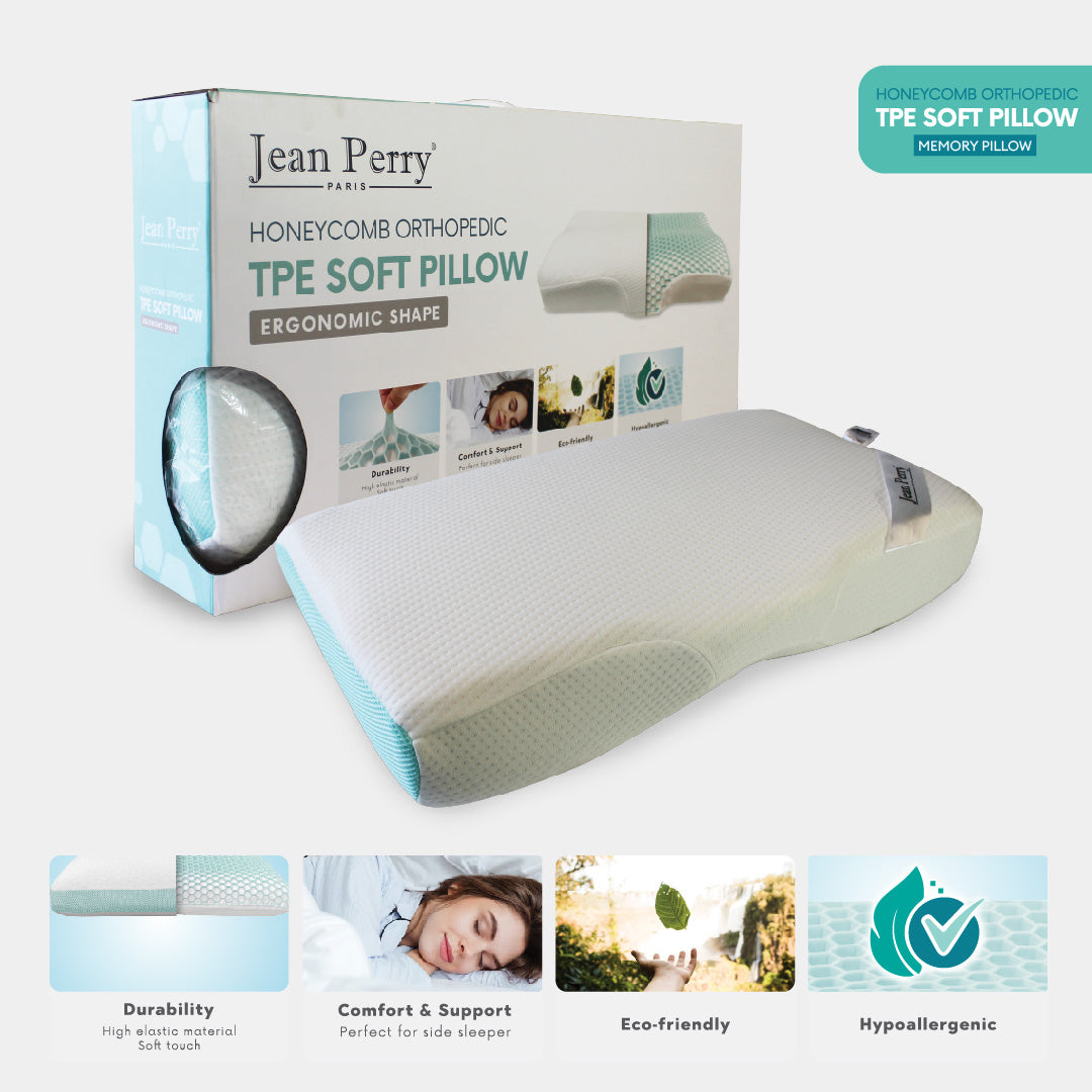 Jean Perry Honeycomb Orthopedic TPE Soft Ergonomic Memory Pillow