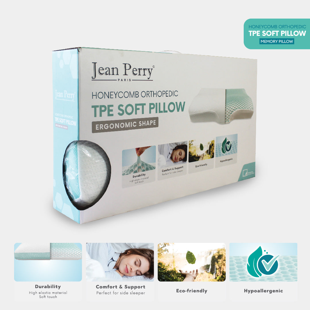 Jean Perry Honeycomb Orthopedic TPE Soft Ergonomic Memory Pillow