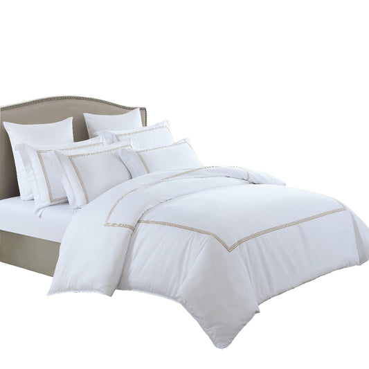 Jean Perry 100% Combed Cotton Sateen Hotel Series Quilt Cover Set - 1000TC