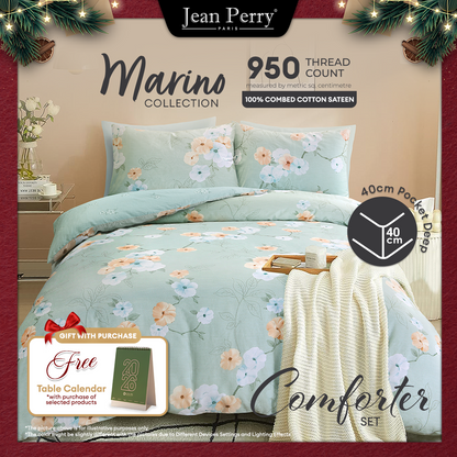 Jean Perry Marino Comforter Set - 100% Combed Cotton Sateen 950TC (Queen/King) B4 B5