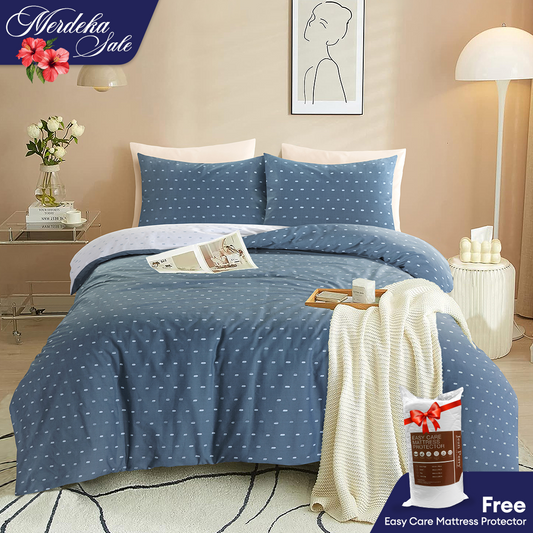 Jean Perry 100% Combed Cotton Sateen Marino Quilt Cover Set - 950TC B2