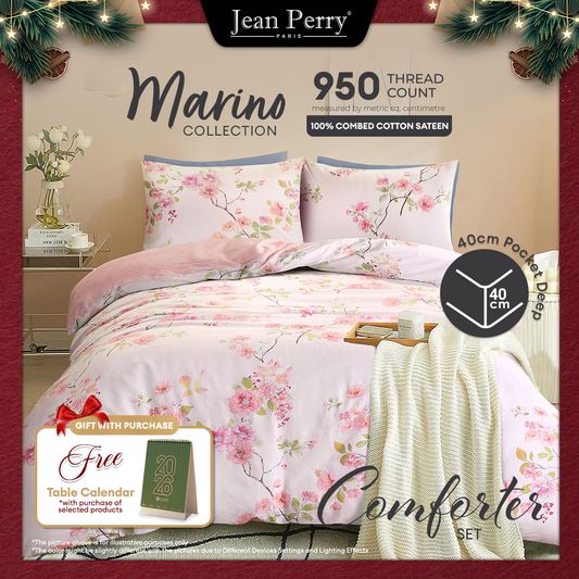 Jean Perry Marino Comforter Set - 100% Combed Cotton Sateen 950TC (Queen/King) B2 B3