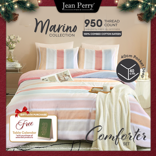 Jean Perry Marino Comforter Set - 100% Combed Cotton Sateen 950TC (Queen/King) B4 B5
