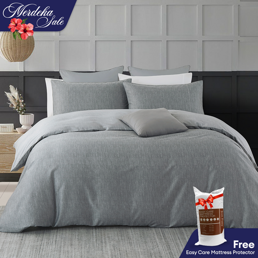 Jean Perry 100% Combed Cotton Sateen Super Lux 5-IN-1 Quilt Cover Set - 900TC