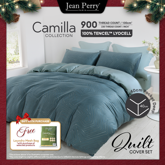 Jean Perry TENCEL™ Camilla Quilt Cover Set - 900TC ( Queen/ King)