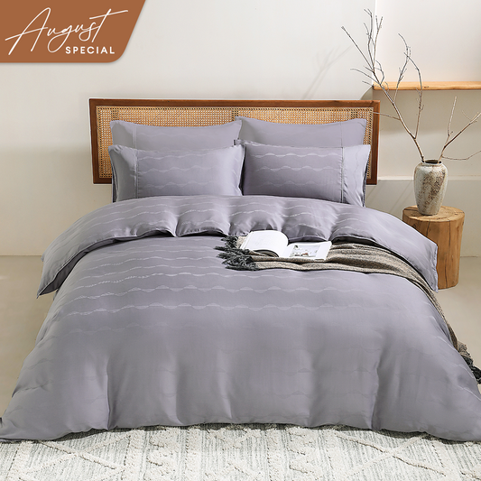 Jean Perry TENCEL™ with Bamboo Charcoal Blended Revin Quilt Cover Set - 1200TC (Queen/ King)