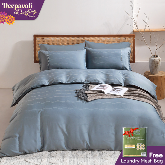 Jean Perry TENCEL™ with Bamboo Charcoal Blended Revin Quilt Cover Set - 1270TC (Queen/ King) B3