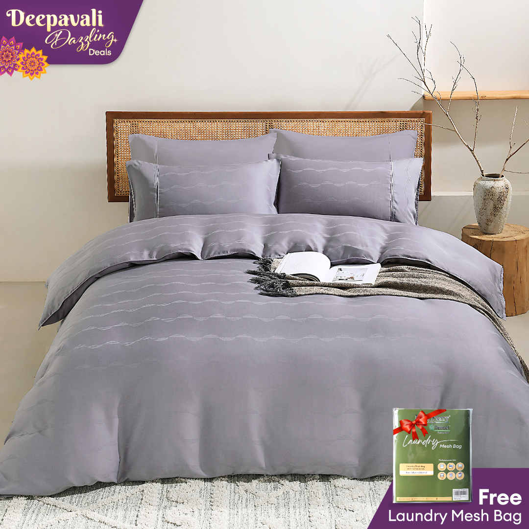 Jean Perry TENCEL™ with Bamboo Charcoal Blended Revin Fitted Bedsheet Set - 1270TC (Queen/King) B3/B4