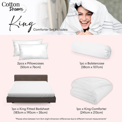 Ann Taylor Cotton Dream Comforter Set -  100% Combed Cotton Sateen  (Queen/King)