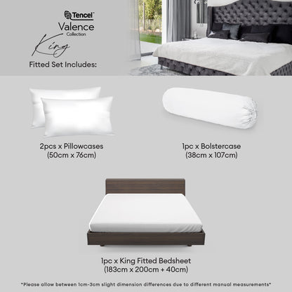 Jean Perry 100% TENCEL™  Valence Fitted Bedsheet Set - (Super Single/Queen/King) B3