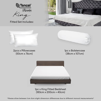 Jean Perry TENCEL™ Revin Fitted Bedsheet Set | TENCEL™ with Bamboo Charcoal Blended 1270TC