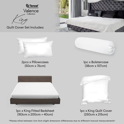 Jean Perry 100% TENCEL™  Valence Quilt Cover Set - (Queen/King) B3