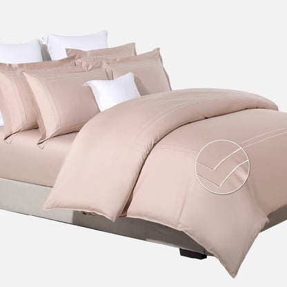 Jean Perry Hotel Series Embroidery Quilt Cover Set | 100% Combed Cotton Sateen