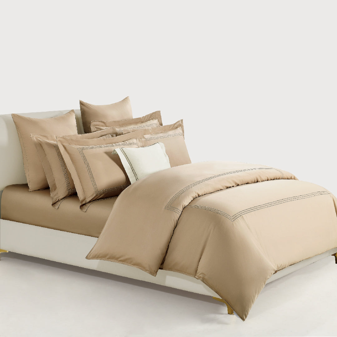 Jean Perry 100% Combed Cotton Sateen Hotel Series Embroidery Quilt Cover Set - 1100TC [B2]