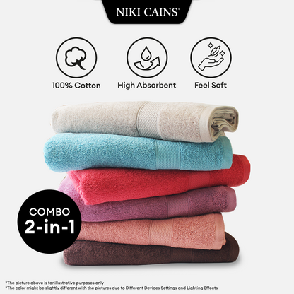 [Bundle Deal 2@RM50] Niki Cains Emery Bath Towel - 100% Cotton