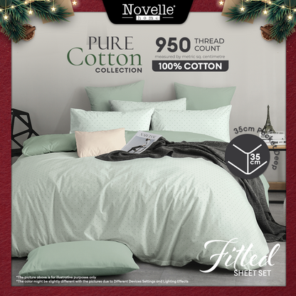 Novelle Pure Cotton Fitted Bedsheet Set - 100% Cotton (Super Single/Queen/King) B4/5/7