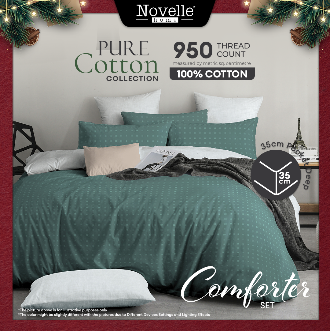 Novelle Pure Cotton Comforter Set - 100% Cotton 950TC (Queen/ King) B5/7/8