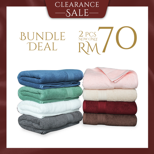 [BUNDLE DEAL 2@RM70] Jean Perry Hudson Bath Towel 100% Cotton - up to 3XL